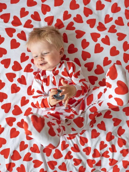 Love Heart cotton sleepsuit