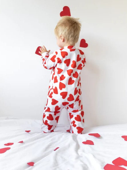 Love Heart cotton sleepsuit