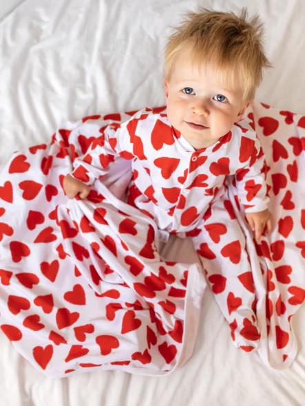 Love Heart cotton sleepsuit