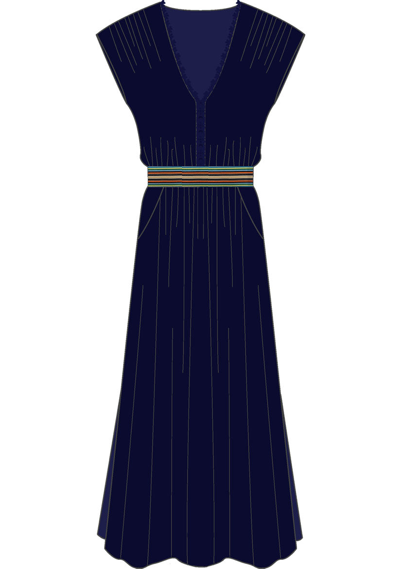 CECE MAXI DRESSNAVY