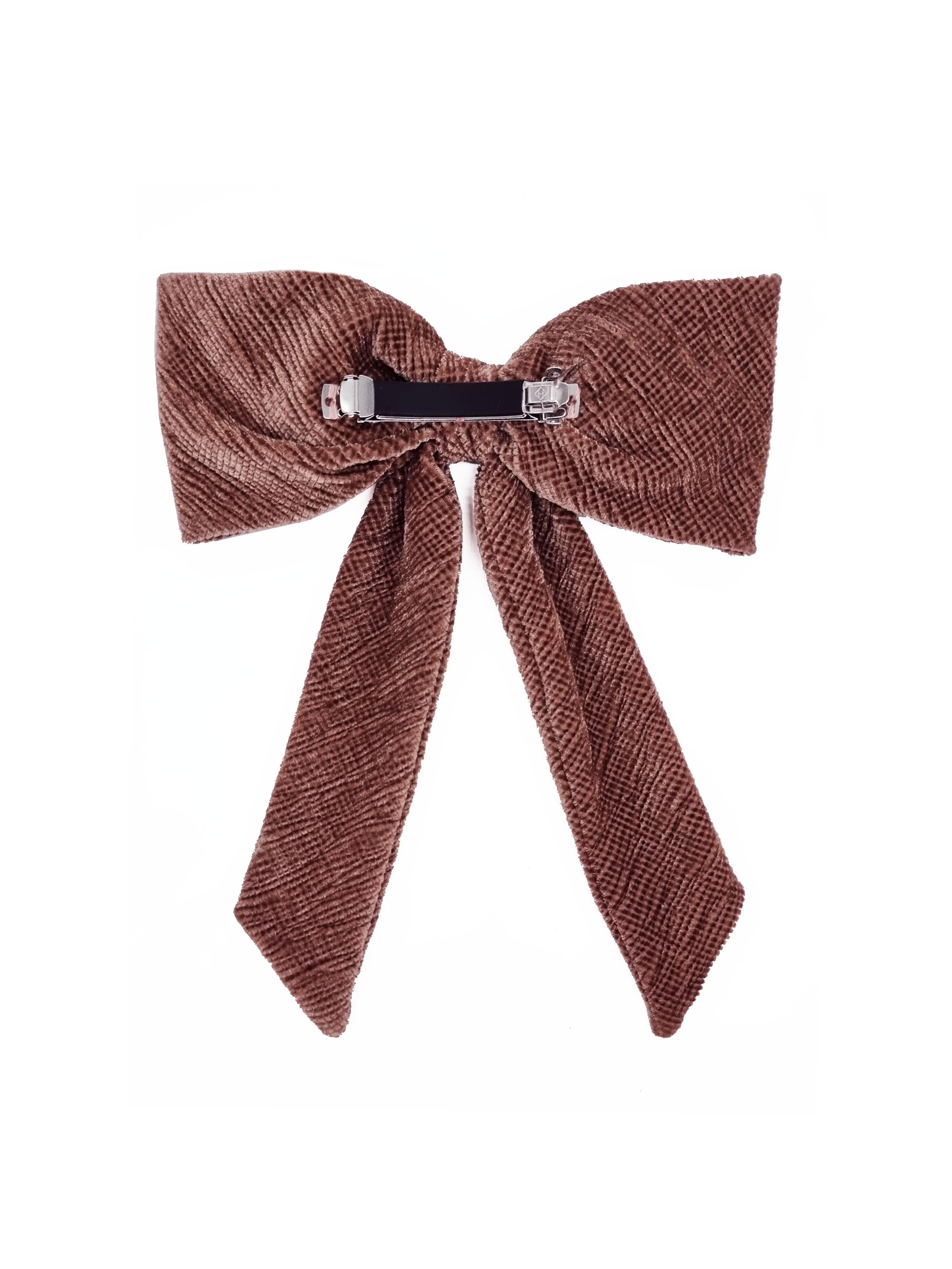 CRINKLE VELVET BOW DUSTY PINK