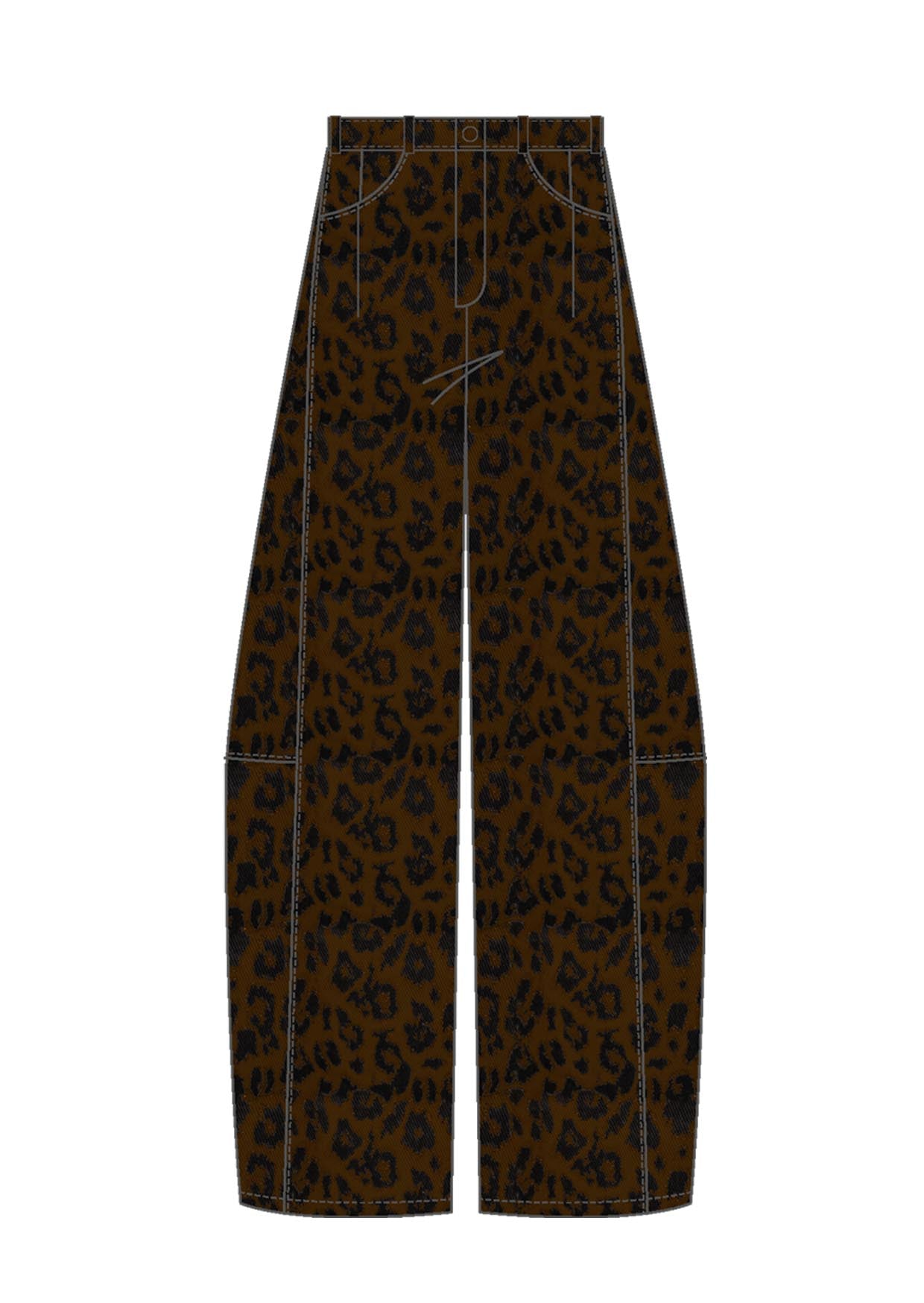 Ditta Leopard Barrel Leg Jeans