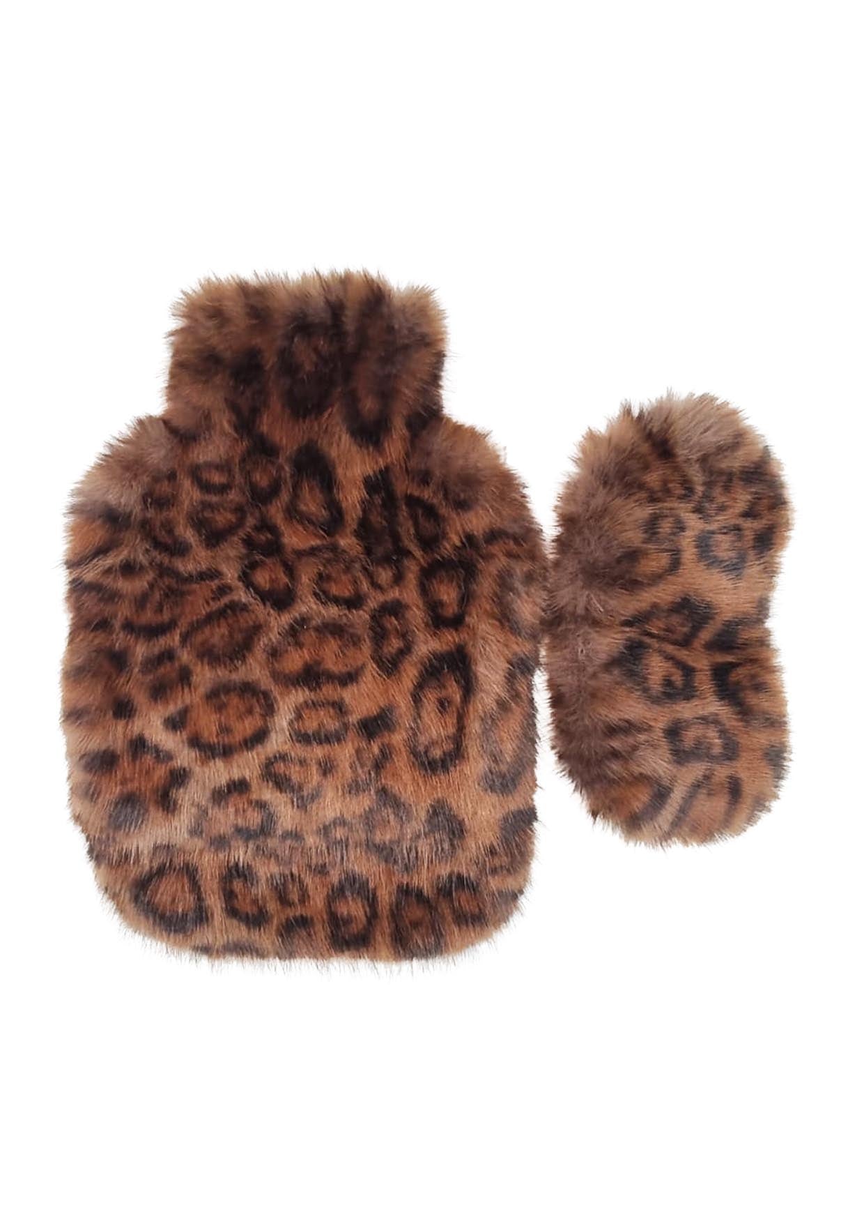 Faux Fur Hot Water Bottle and Eye Mask Set