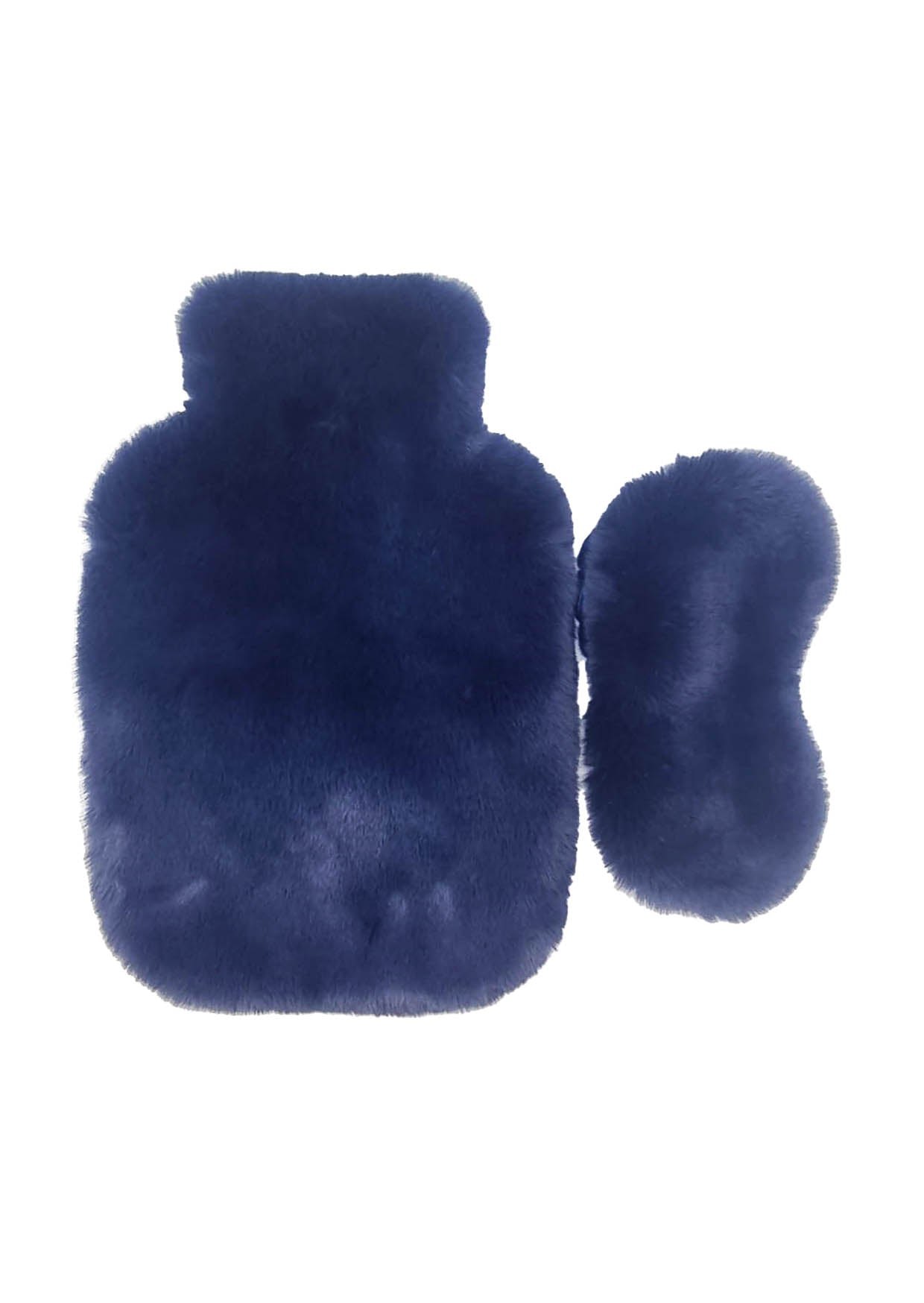 Faux Fur Hot Water Bottle and Eye Mask Set