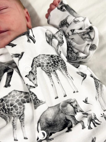 Safari cotton sleepsuit