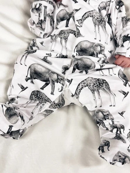 Safari cotton sleepsuit