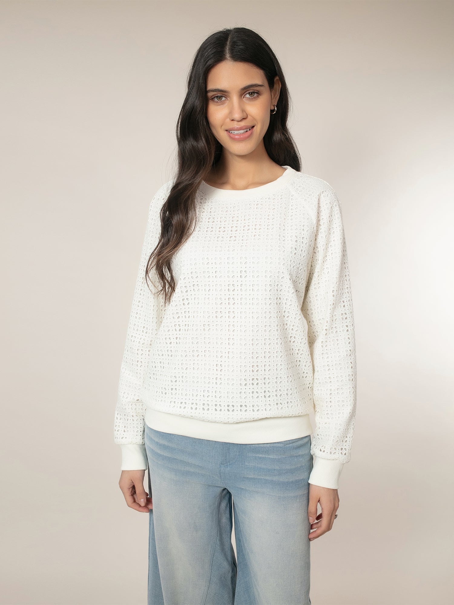 Lily Broderie Blouse - Ecru