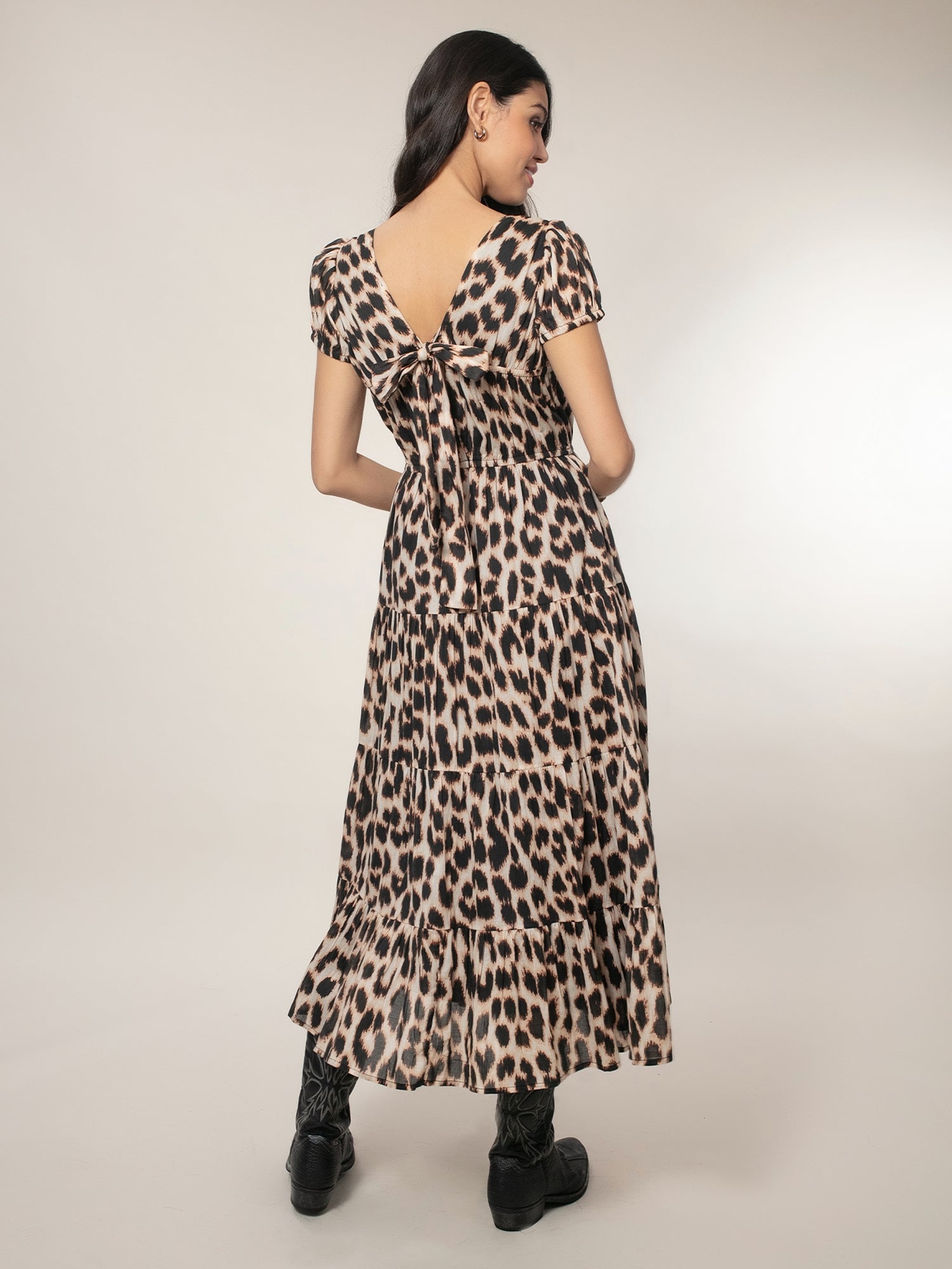 Martha Tiered Dress - Leopard