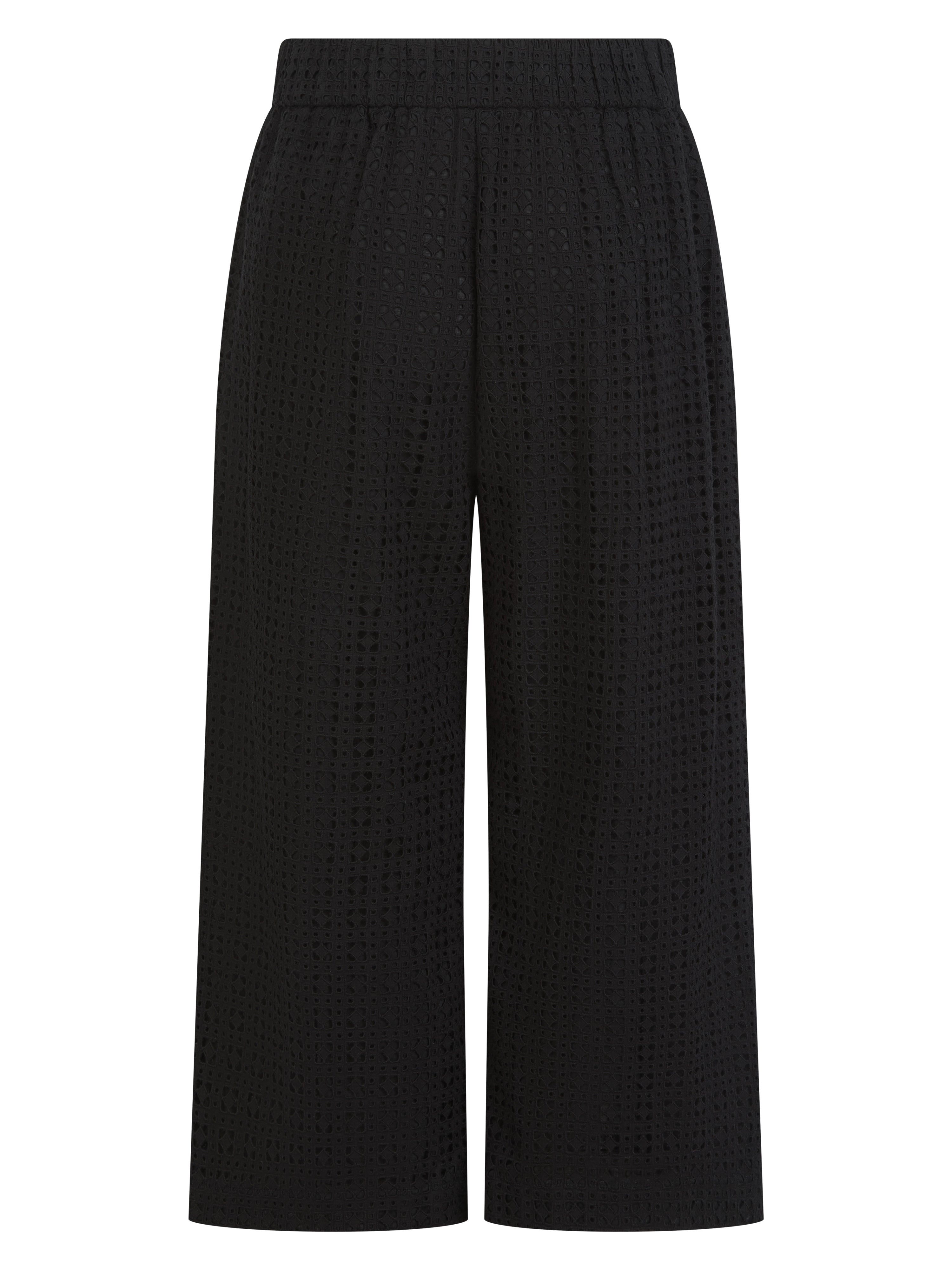 Marybeth Broderie Trousers - Black