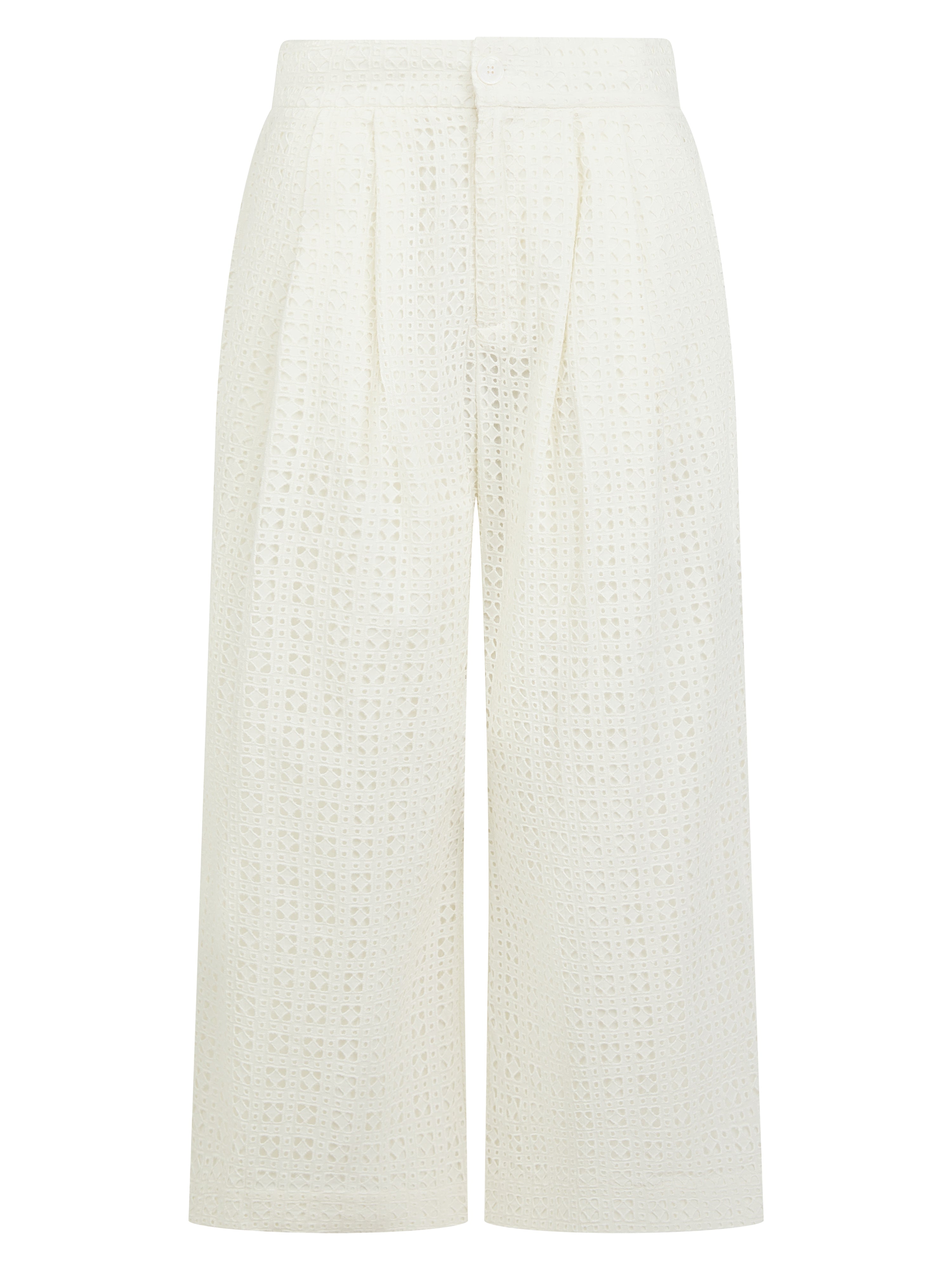 Marybeth Broderie Trouser - White