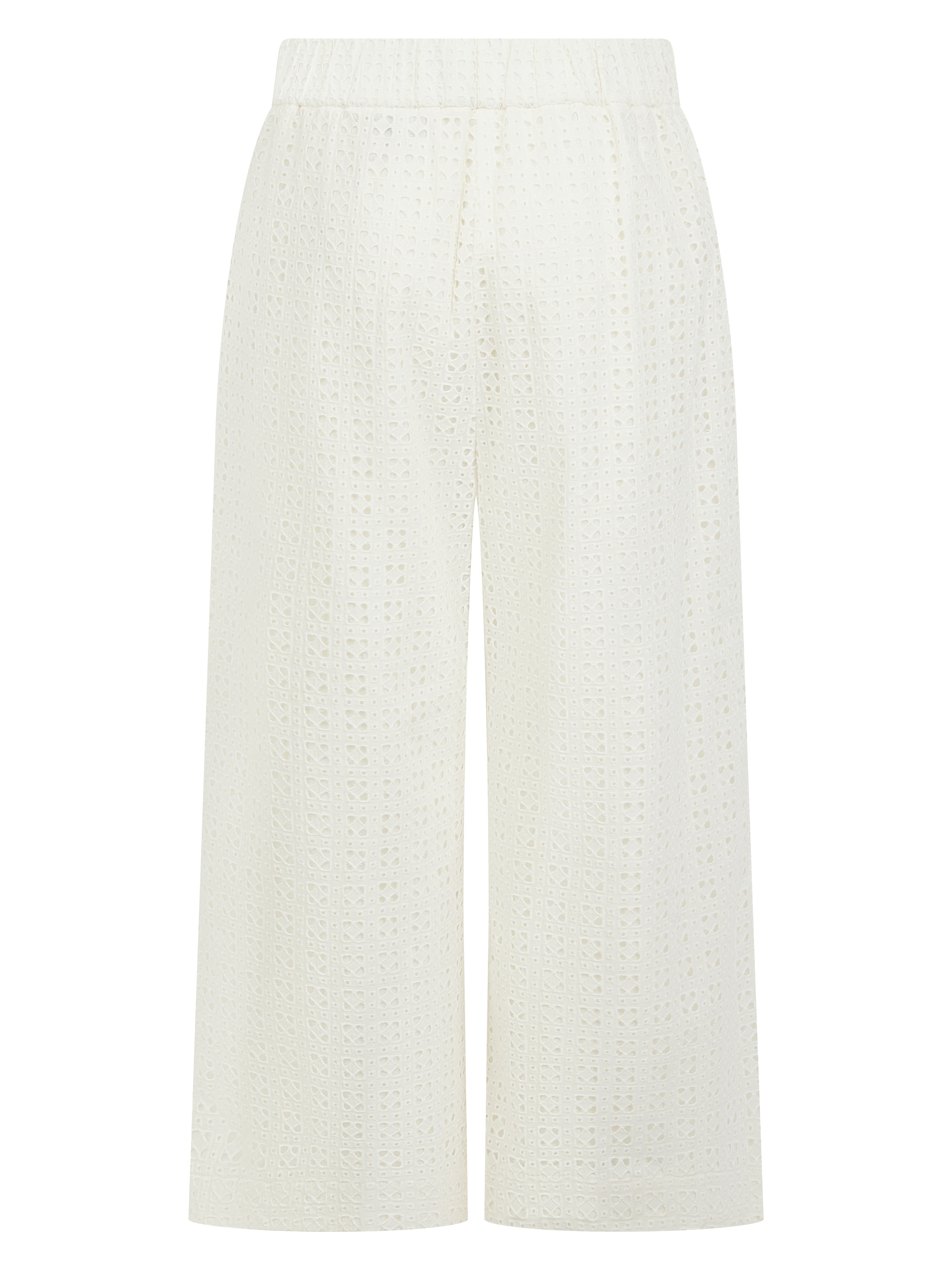 Marybeth Broderie Trouser - White