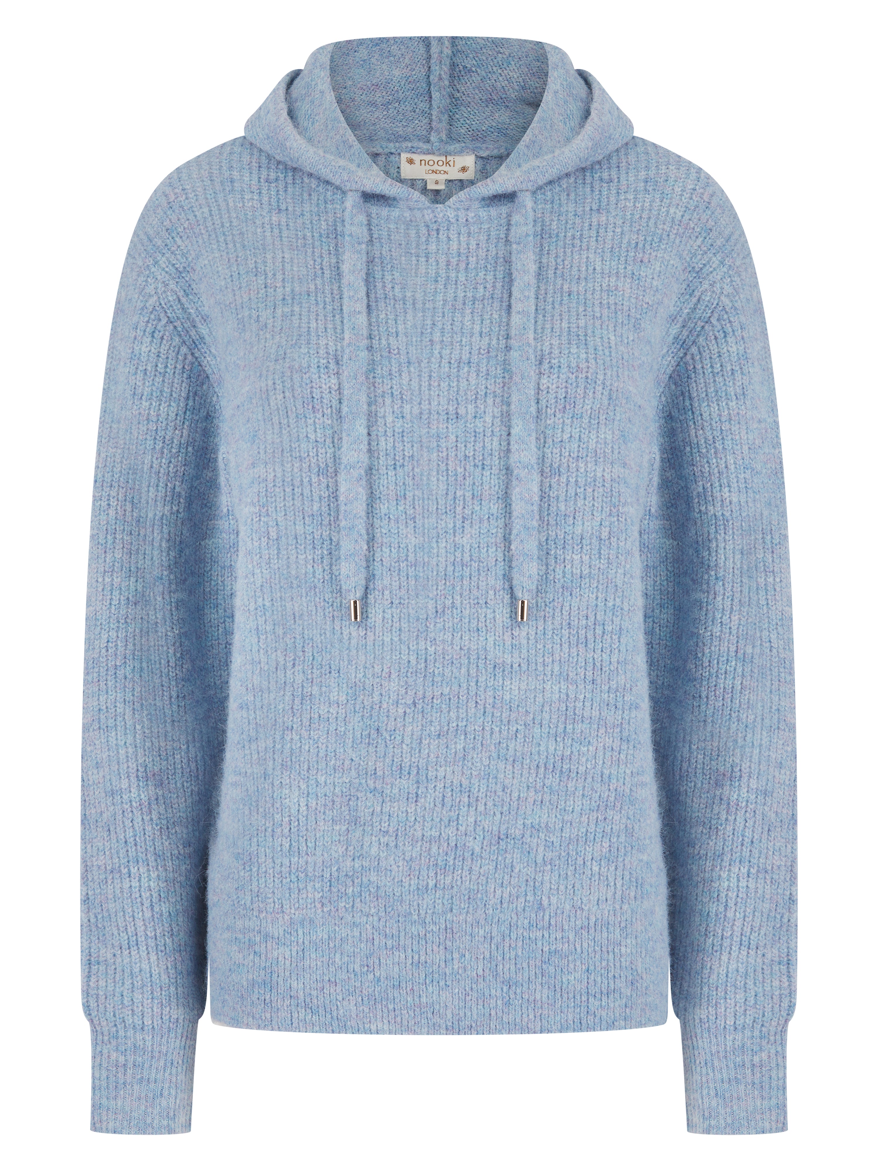 NORWOOD KNITTED HOODIE IN SKY BLUE