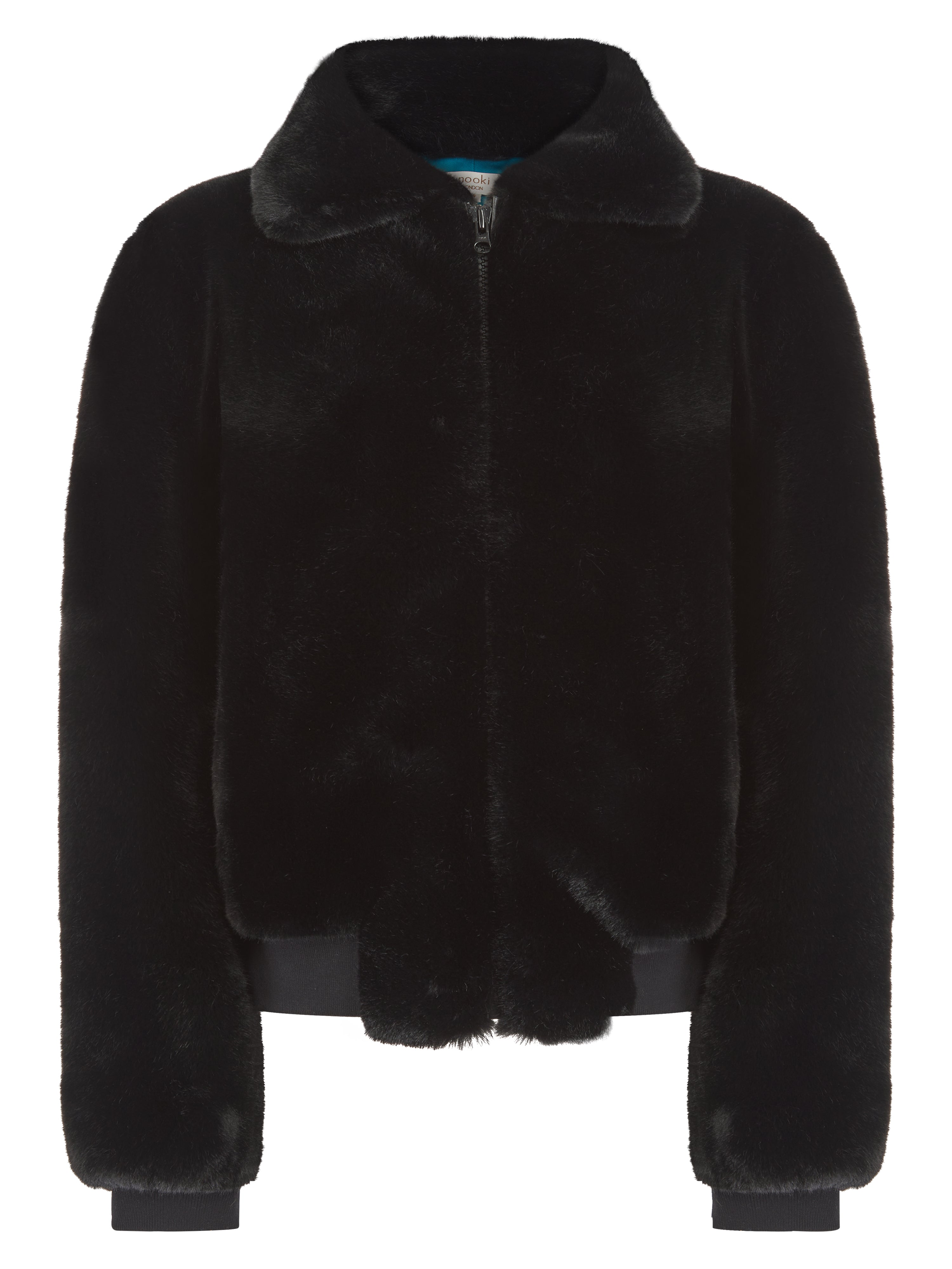 BEATRIX FAUX FUR BOMBER IN BLACK