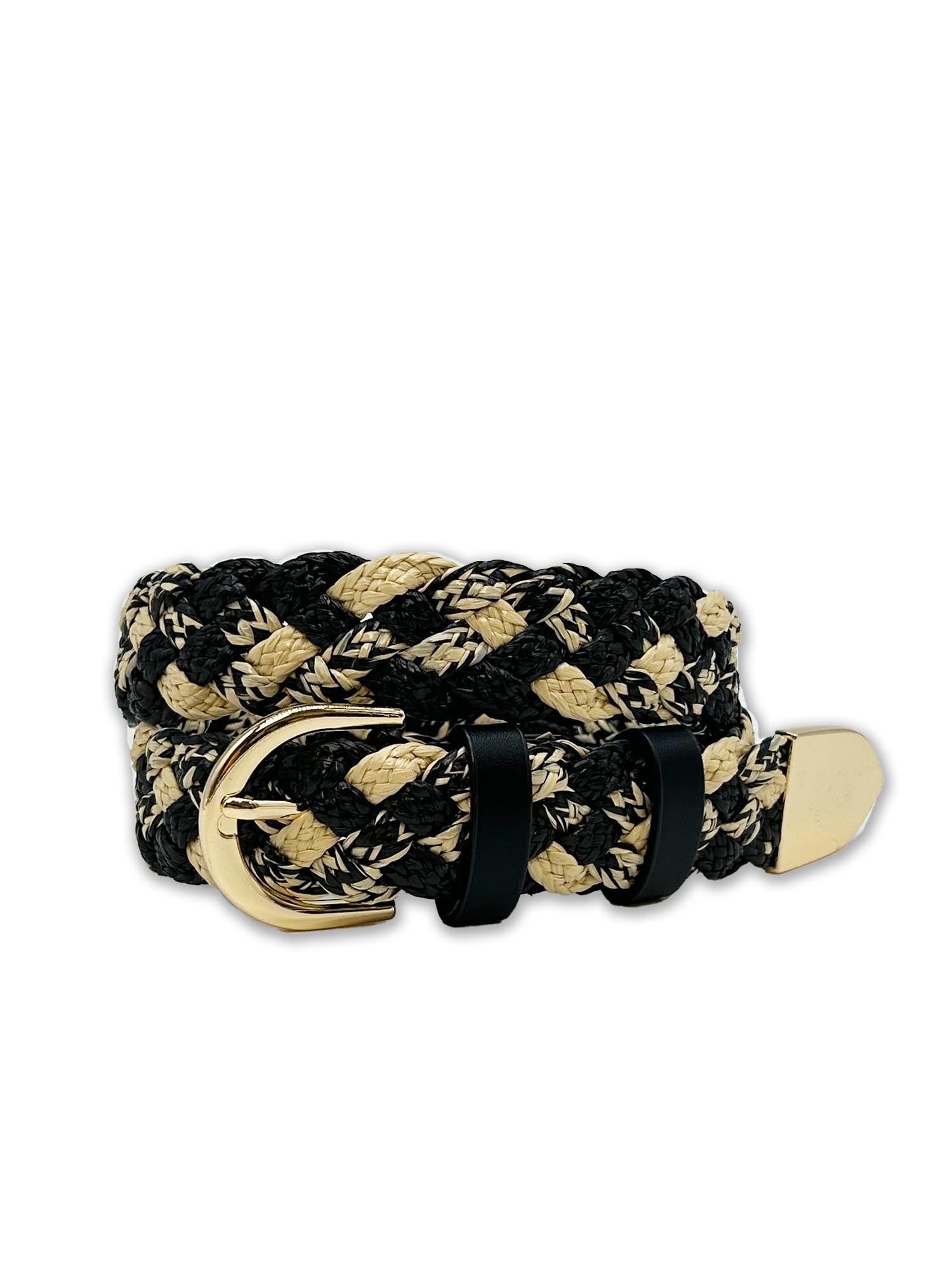 Serena Plaited Belt-Black Mix