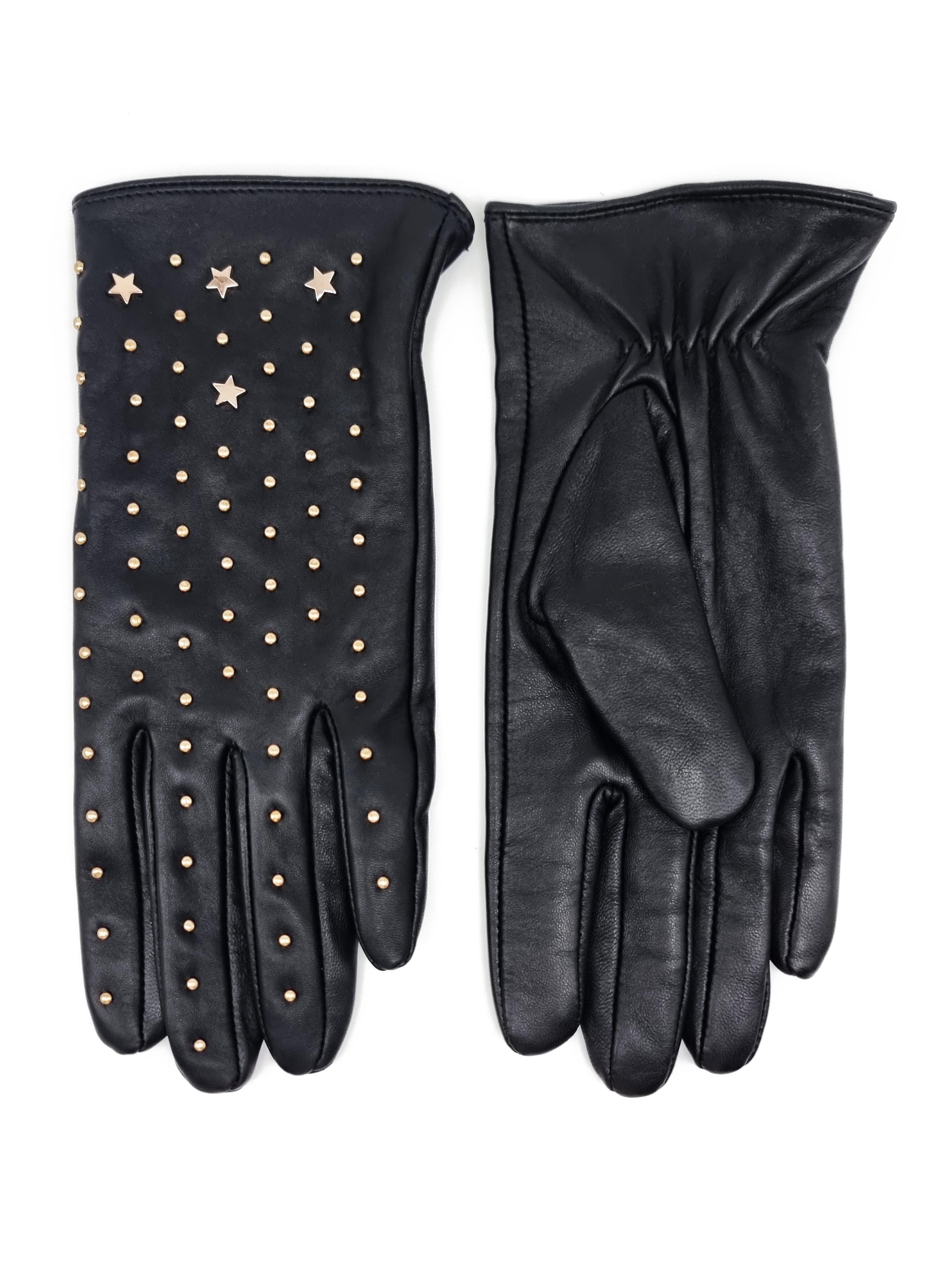 TISHAN STUDDED GLOVES in BLACK