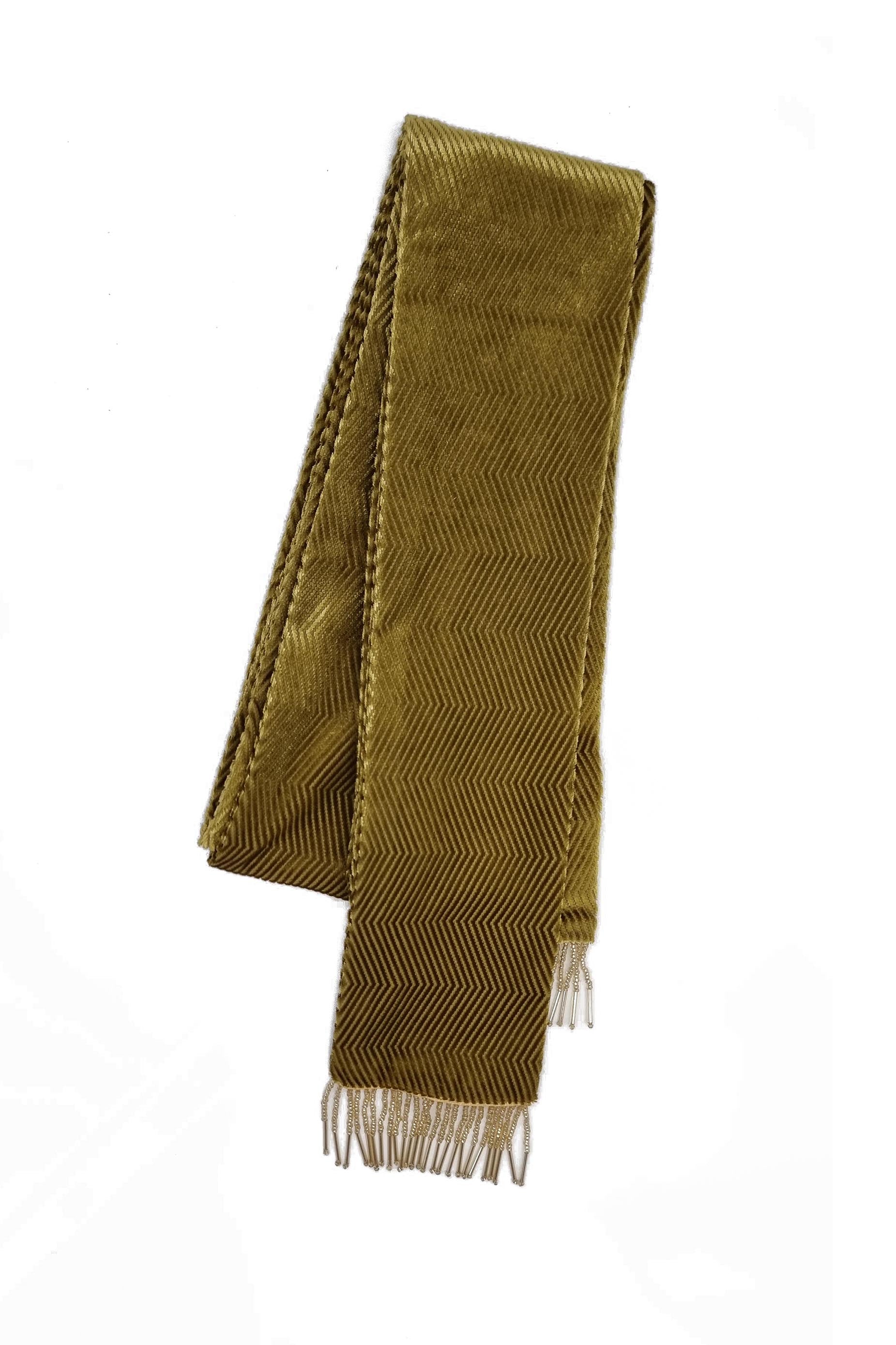 ALLEGRA VELVET SCARF OCHRE