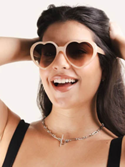 SUE PINK - Pink heart sunglasses