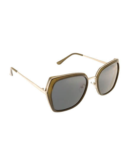 OLIVIA GREEN Retro trendy sunglasses in green