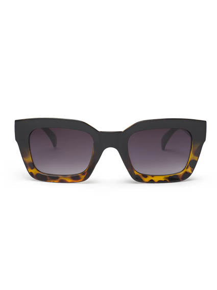 ROSIE HEDGEHOG Vintage rectangular sunglasses black and tortoise