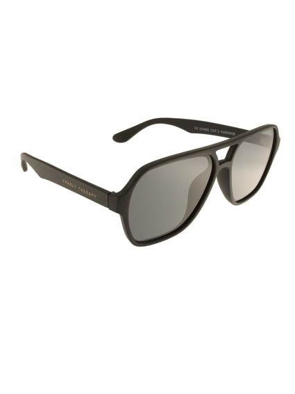 KARL BLACK Fashion double bridge sunglasses in black