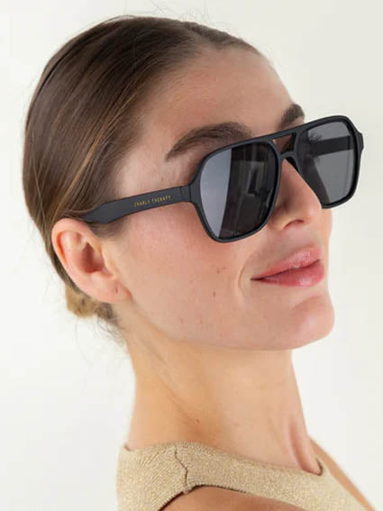 KARL BLACK Fashion double bridge sunglasses in black