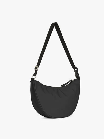 Medium Nylon Wave Crossbody Bag - Black