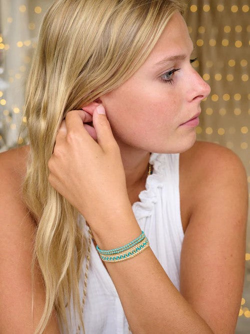 Isla Turquoise Gold Braided Bracelet