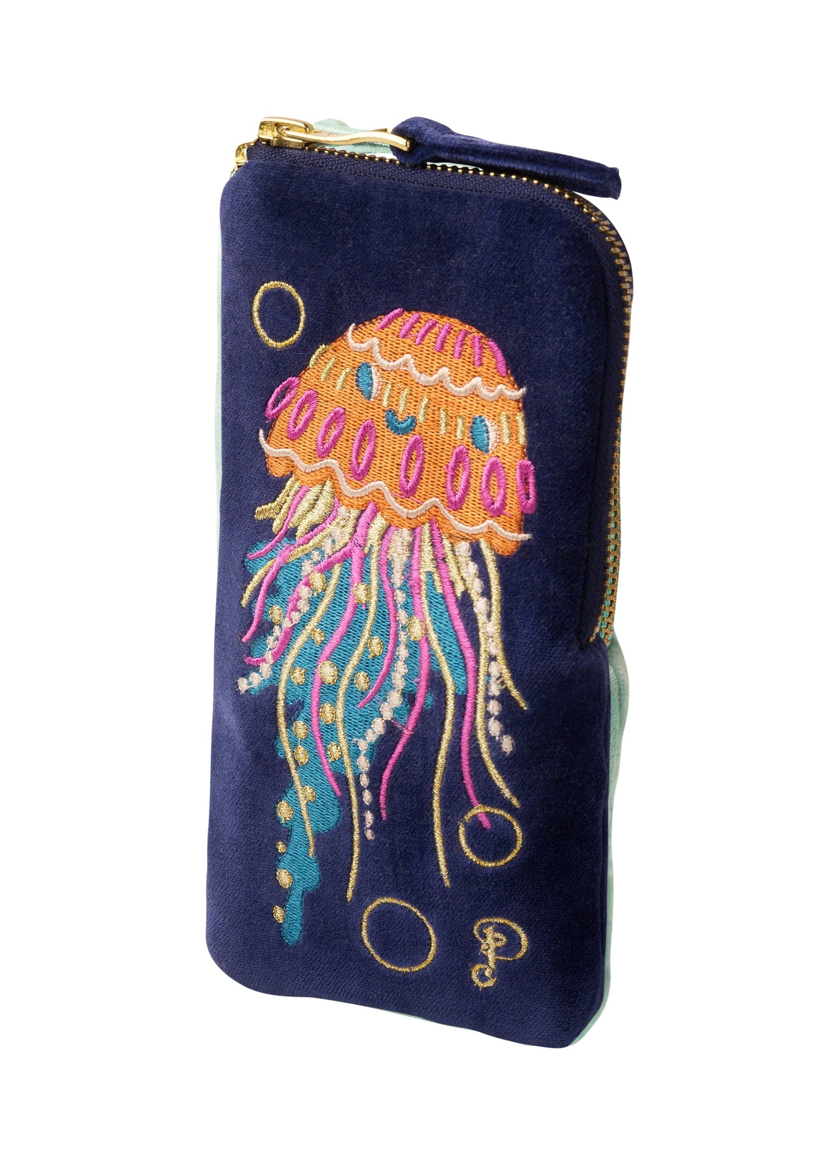 Jolly Jelly Velvet Sunglasses Pouch - Navy