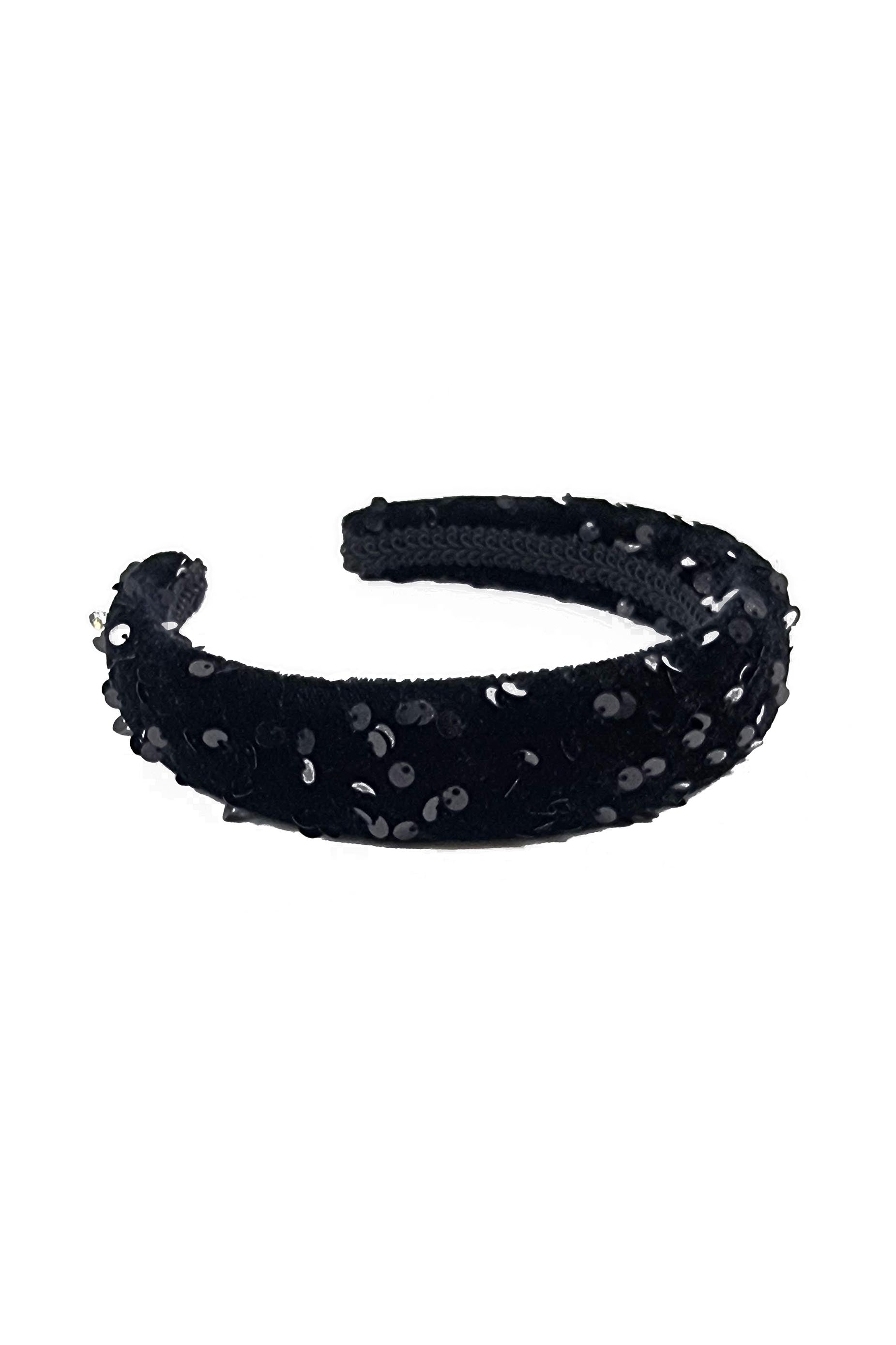 ALBION SEQUIN HEADBAND IN BLACK