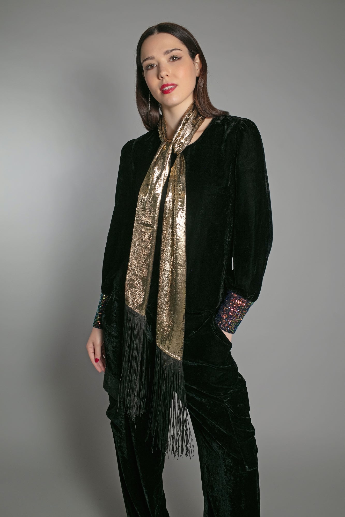 STEVIE LAME SCARF IN GOLD